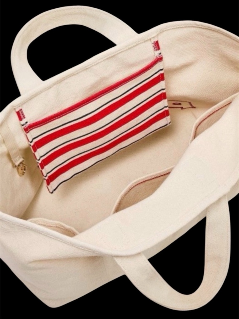 Large Canvas Parke Target CollaTote Bag with Red Logo Accent - Picture 3 of 3